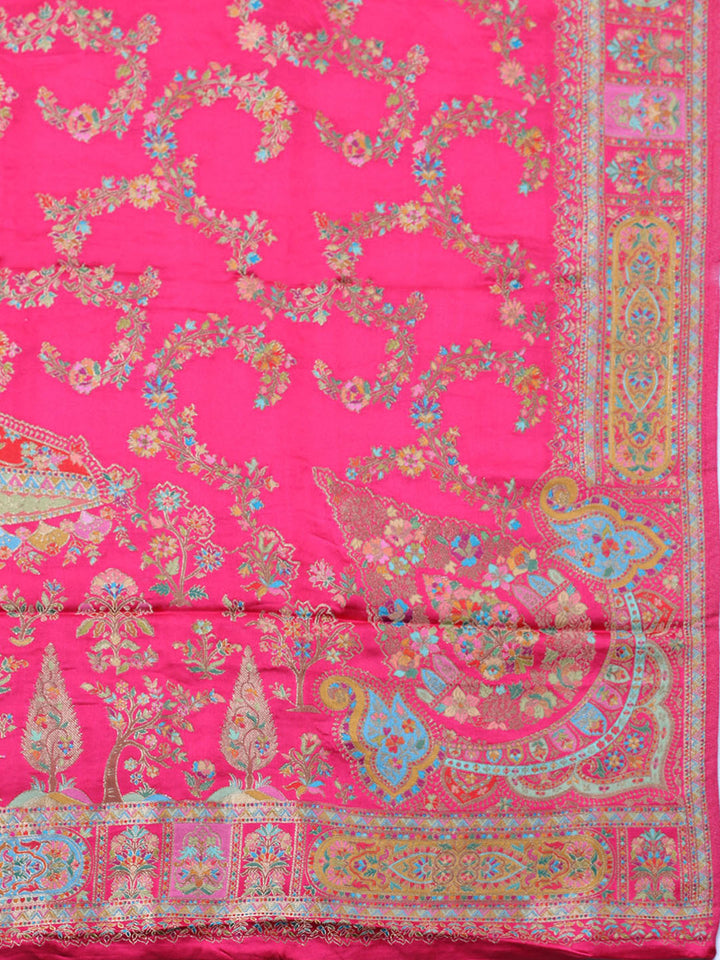 Woven Design Satin Unstitched Suit With Pant &amp; Dupatta