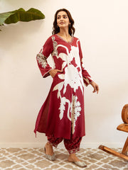 Floral Printed Cotton Kurta With Pants