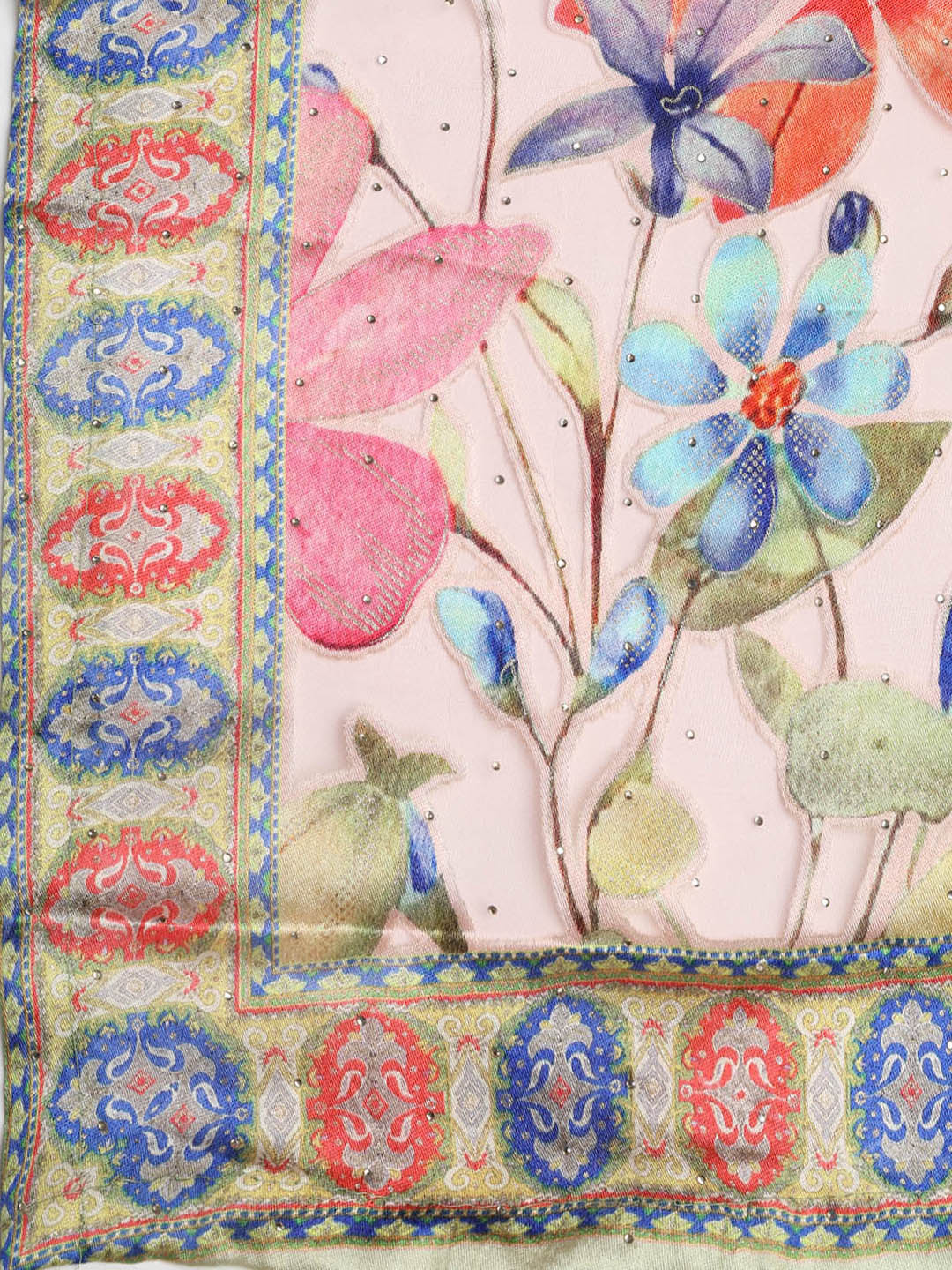 Embroidered Chinon Unstitched Suit With Dupatta