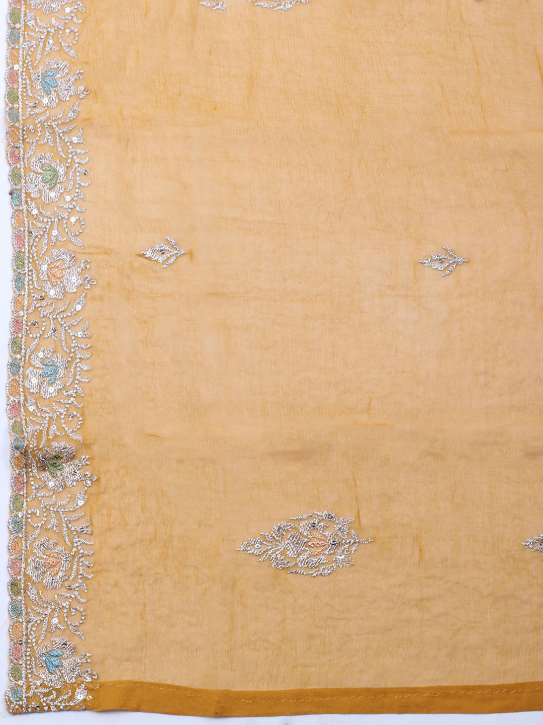 Embroirdred Oraganza Unstitched Suit With Dupatta