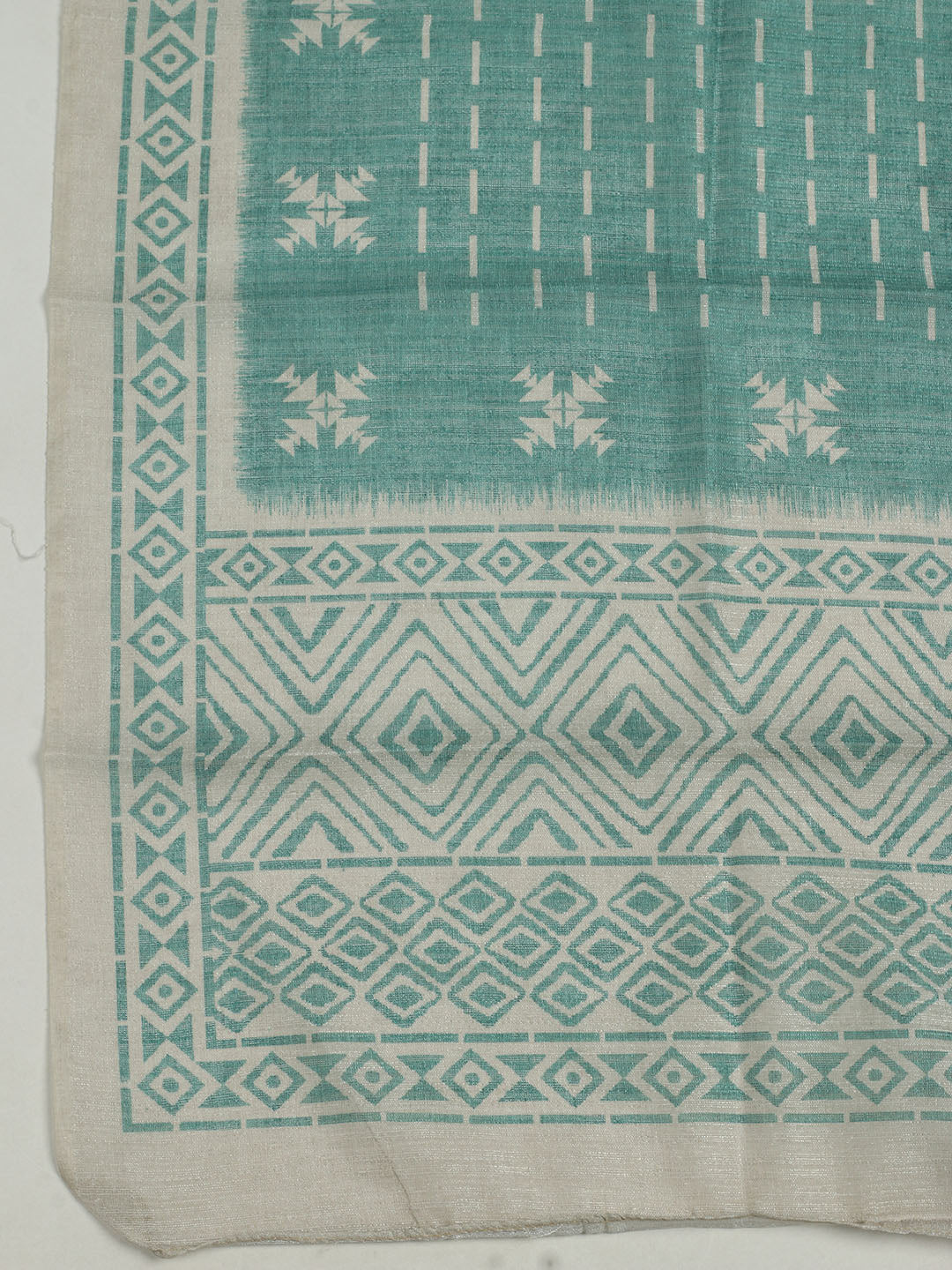 Printed Chanderi Unstitched Suit With Pant &amp; Dupatta