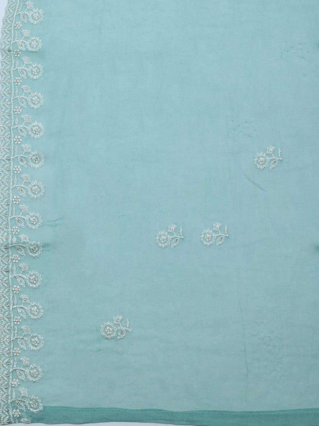 Embroidered Crepe Unstitched Suit With Dupatta