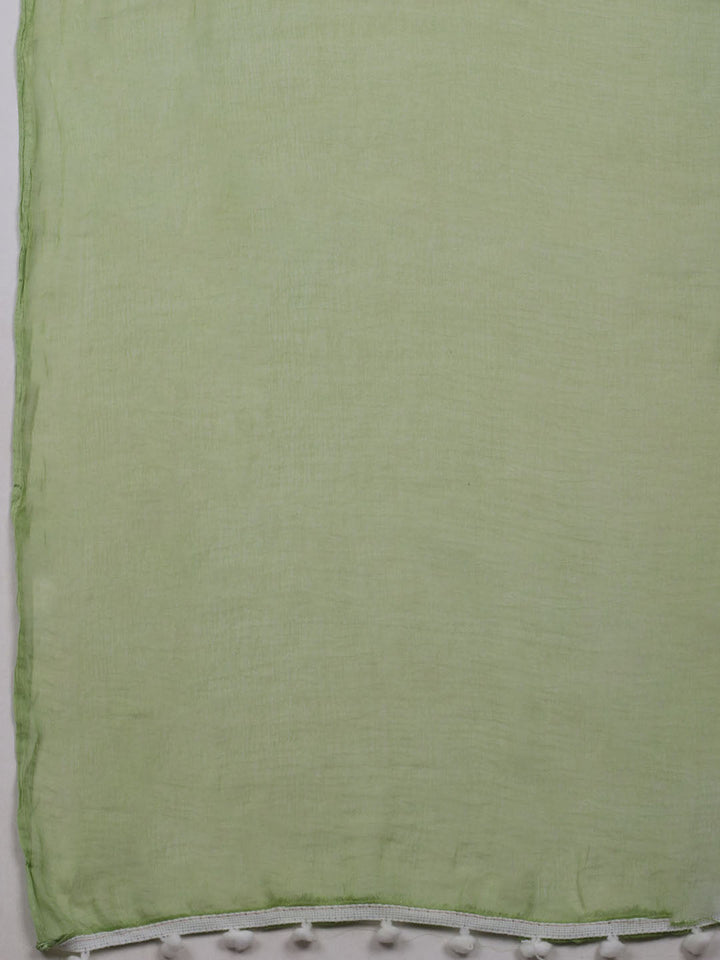 Neck Embroidered Cotton Blend Unstitched Suit With Dupatta