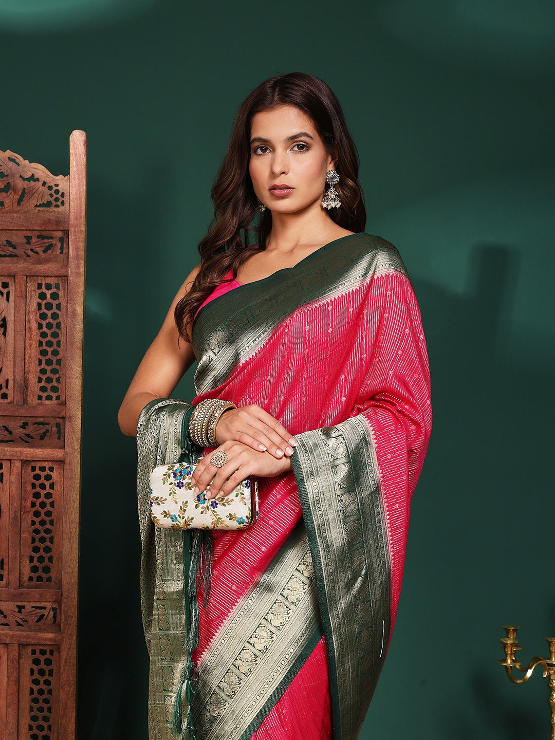 Plain Crepe Saree