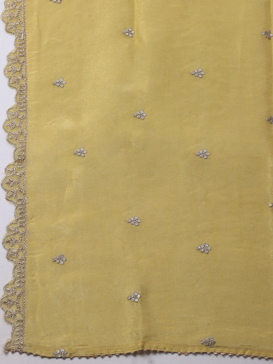 Embroidered Organza Unstitched Kurta With Pant &amp; Dupatta