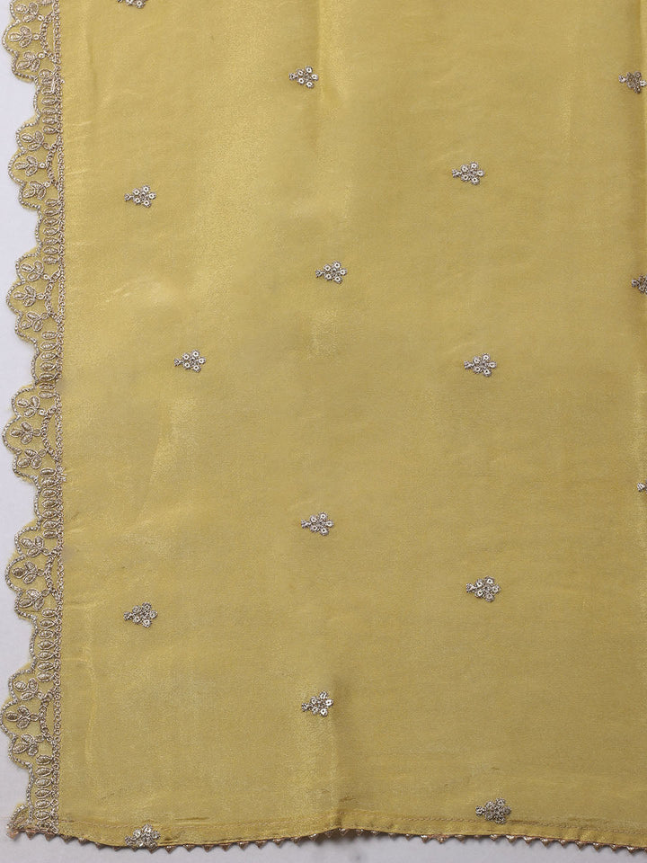 Embroidered Organza Unstitched Kurta With Pant &amp; Dupatta