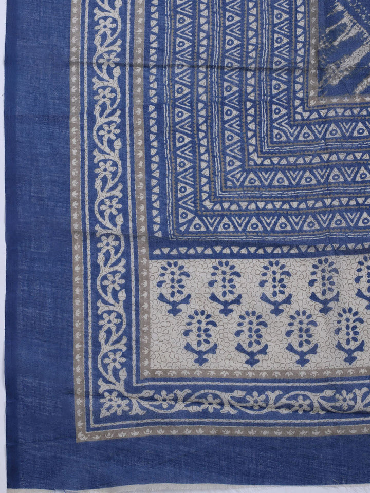 Patch Neck Cotton Blend Unstitched Suit With Dupatta