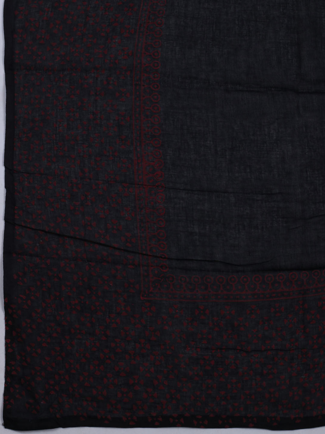 Patch Neck Cotton Blend Unstitched Suit With Dupatta