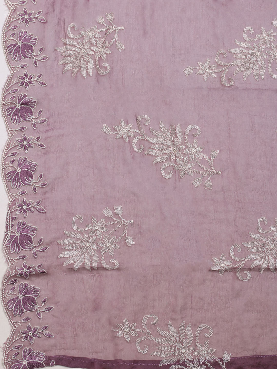 Embroidered Organza Unstitched Suit With Dupatta