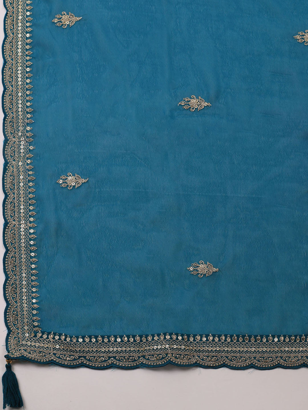 Zari Jaal Art Silk Unstitched Suit Piece With Dupatta