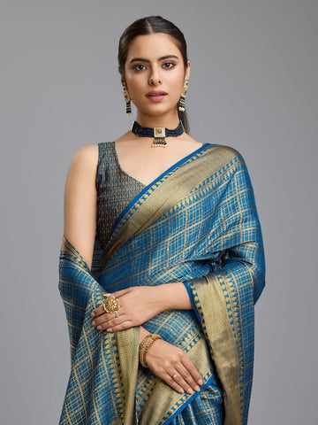 Zari Jaal Border Handloom Woven Saree