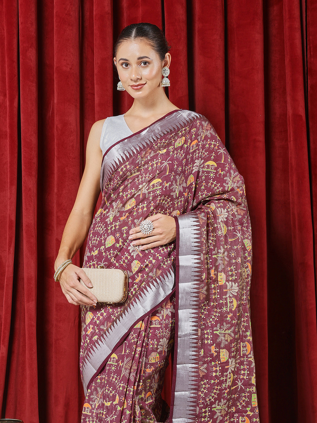 Digital Printed Art Silk Saree