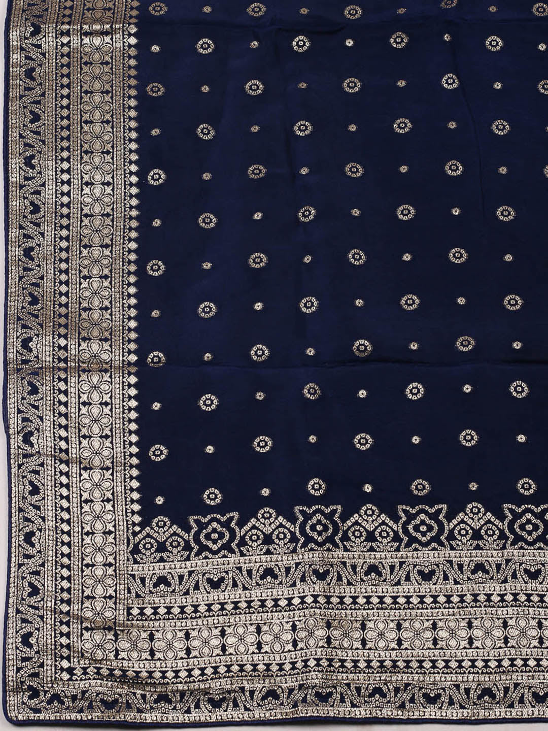 Embroidered Art Silk Unstitched Suit Piece With Dupatta