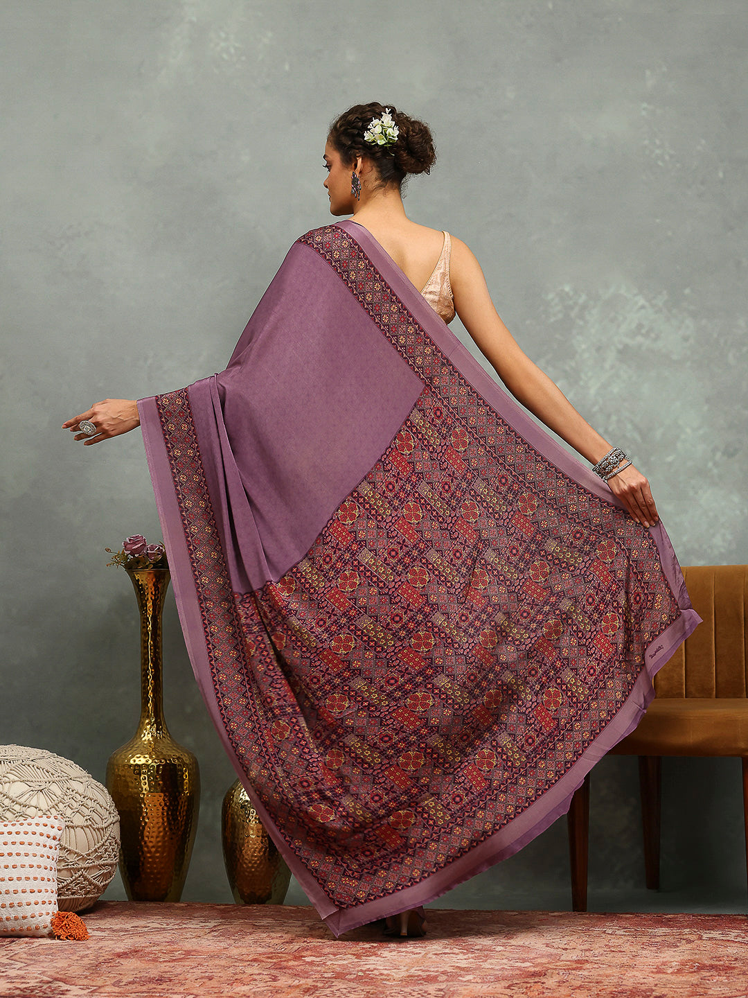Digital Printed Crepe Saree