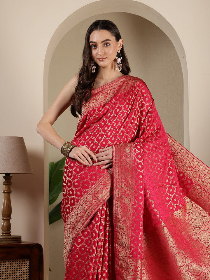 Woven Design Satin Saree