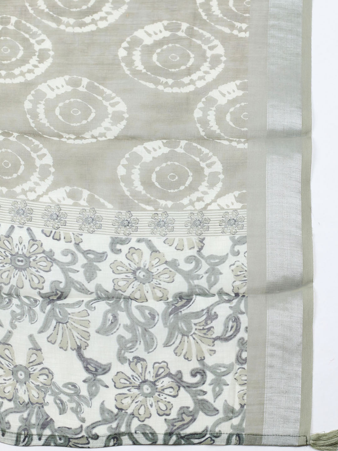 Embroidered Linen Blend Unstitched Suit With Pant Dupatta