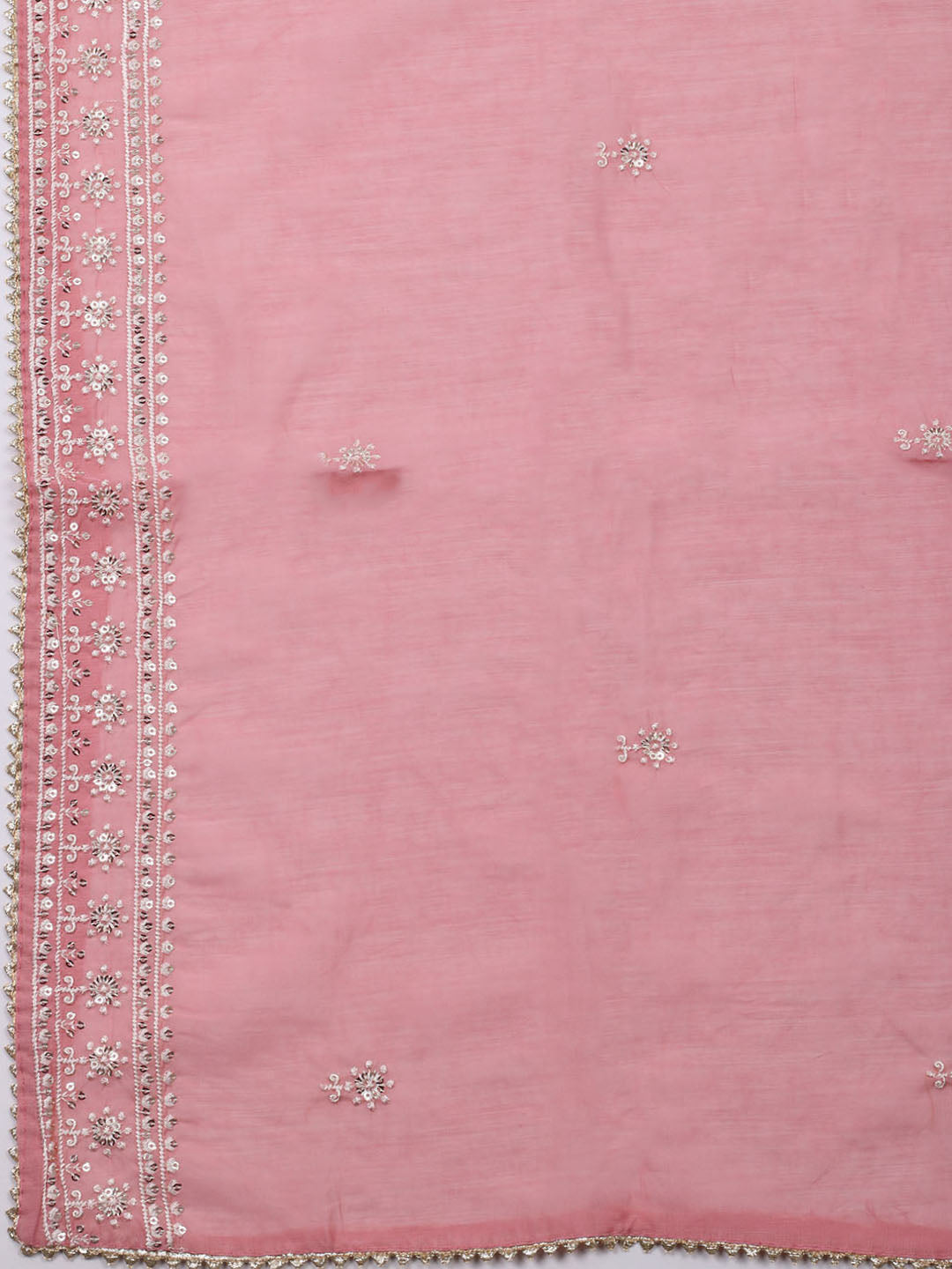 Embroidered Muslin Unstitched Kurta With Pant & Dupatta