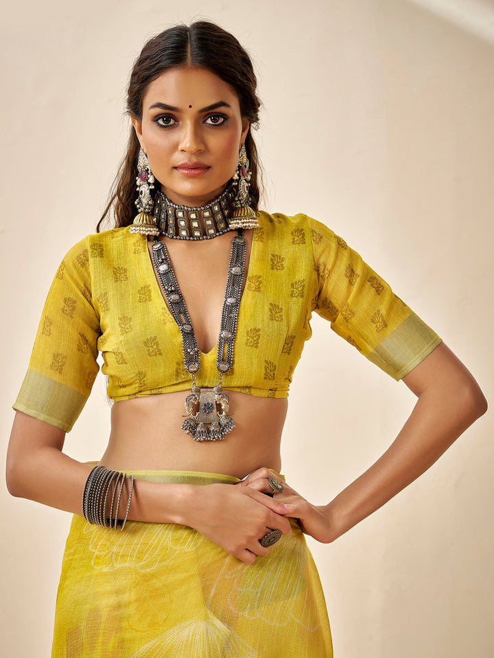Digital Printed Cotton Saree
