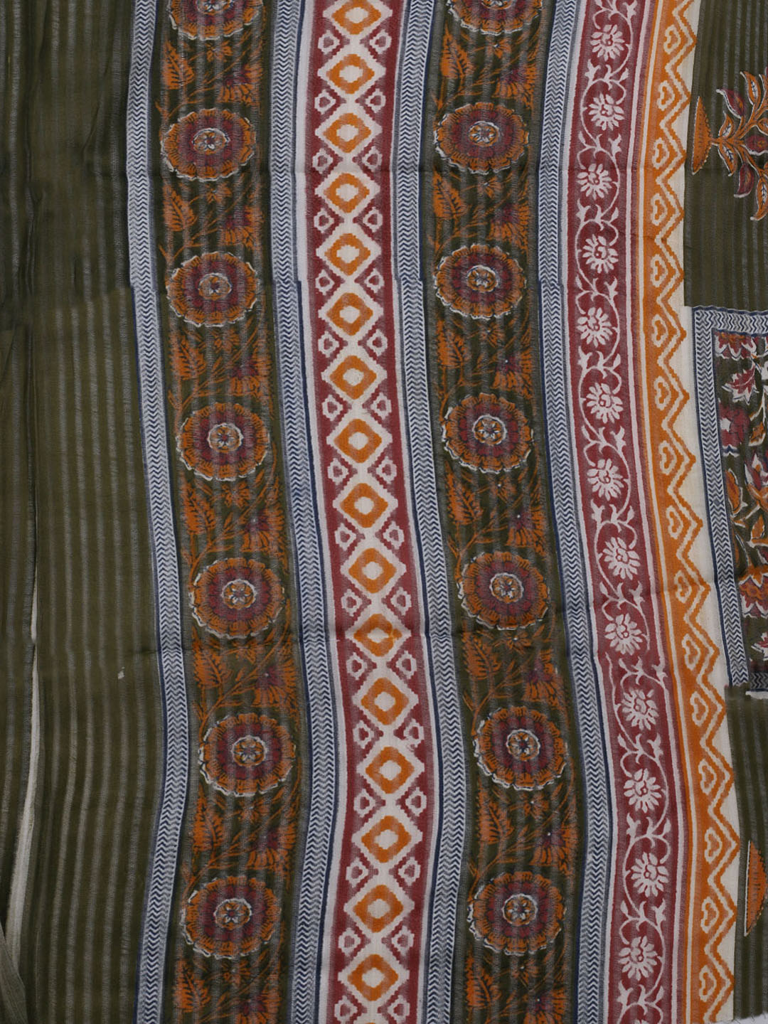 Printed Cotton Blend Unstitched Suit With Dupatta