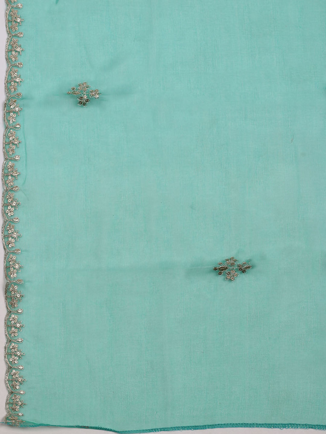 Embroidered Organza Unstitched Suit With Dupatta
