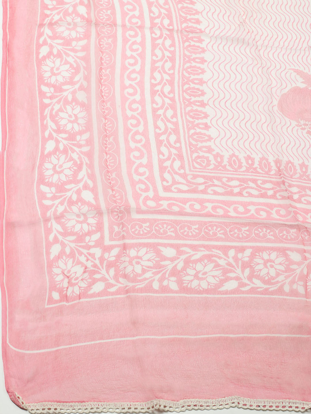 Printed Cotton Blend Unstitched Suit With Pant &amp; Dupatta