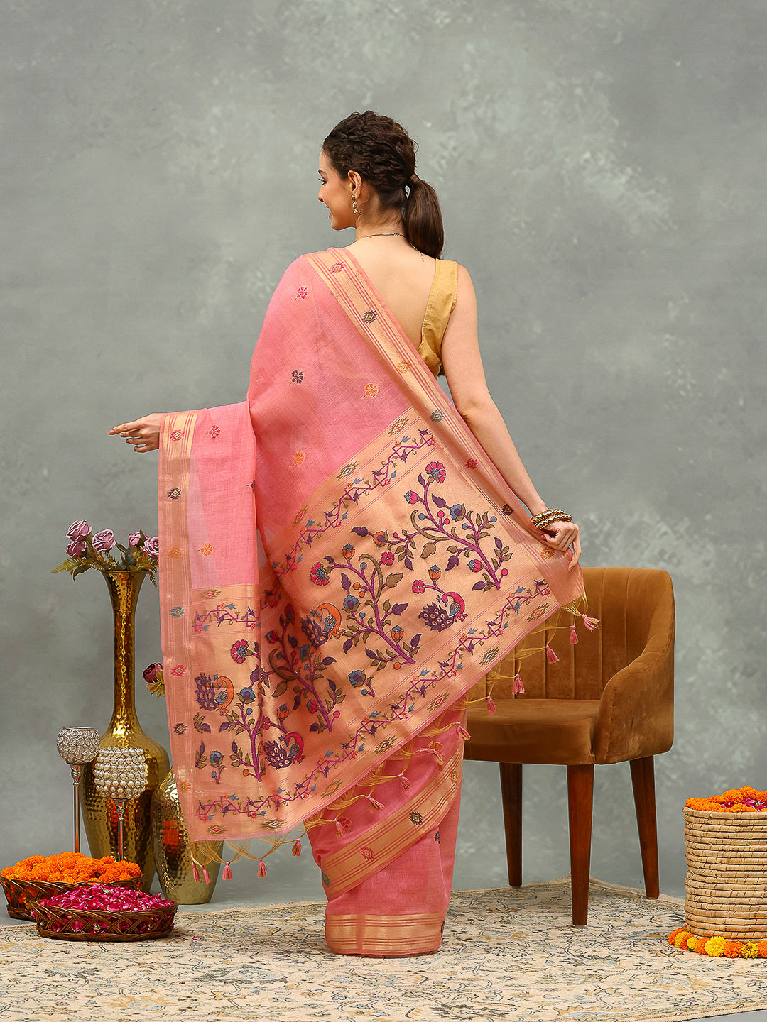 Embroidered Cotton Blend Saree