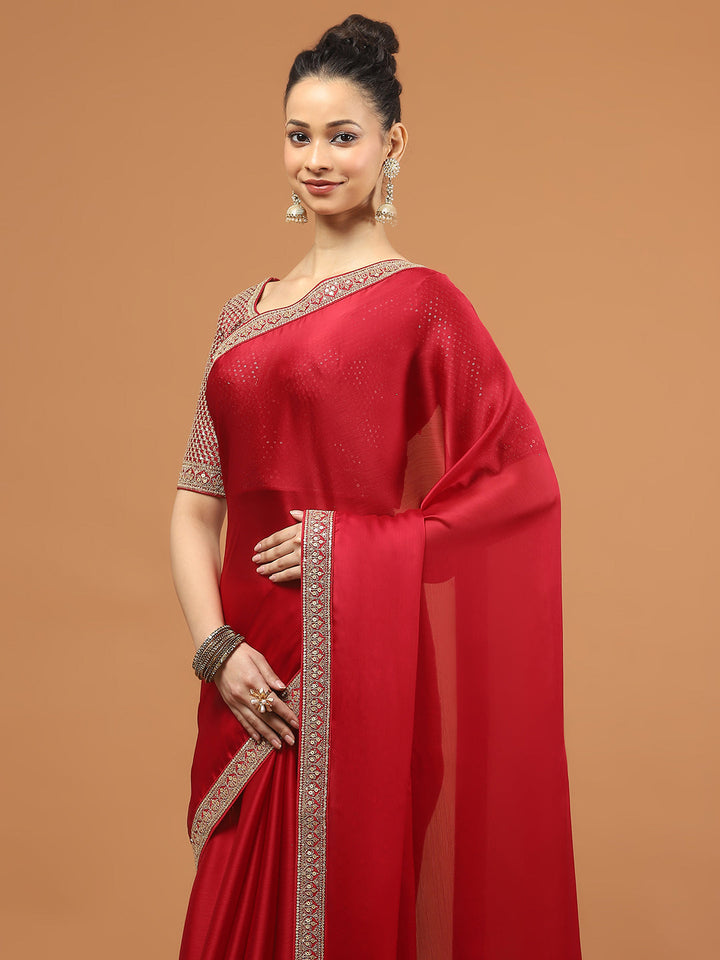 Stone Work Art Chiffon Saree