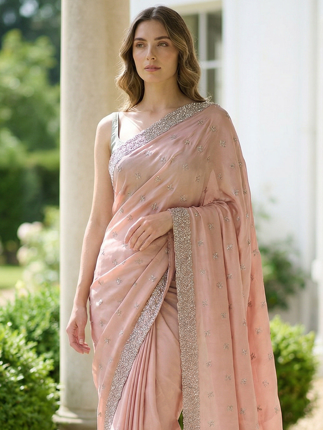 Embroidered Georgette Saree