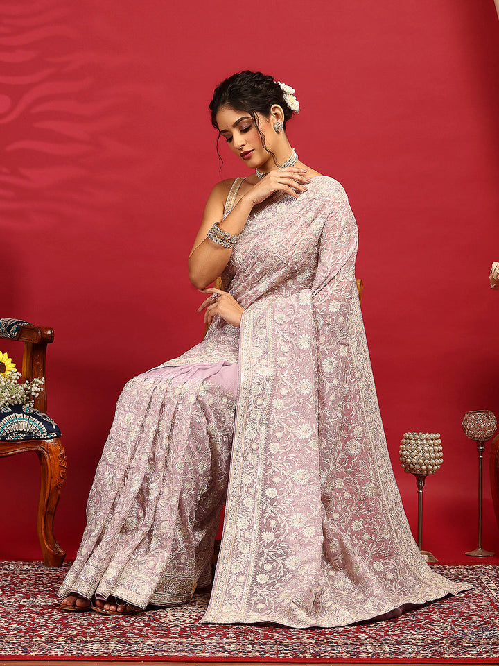 Embroidered Georgette Saree