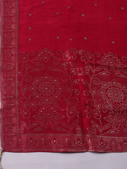 Woven Design Chanderi Unstitched Kurta With Pant & Dupatta