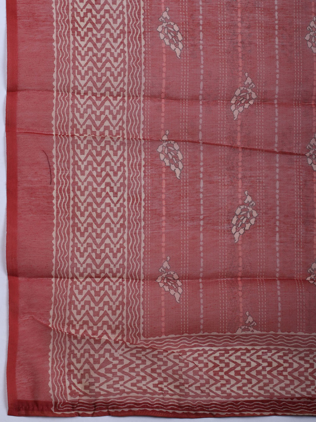 Printed Chanderi Unstitched Suit With Dupatta