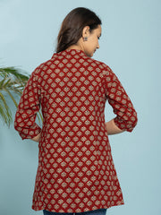 Printed Cotton Blend Short Kurti