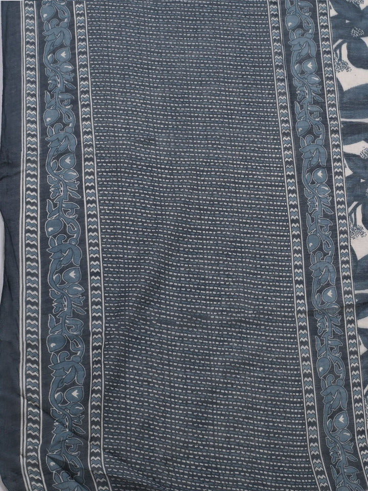 Printed Cotton Blend Unstitched Suit With Dupatta
