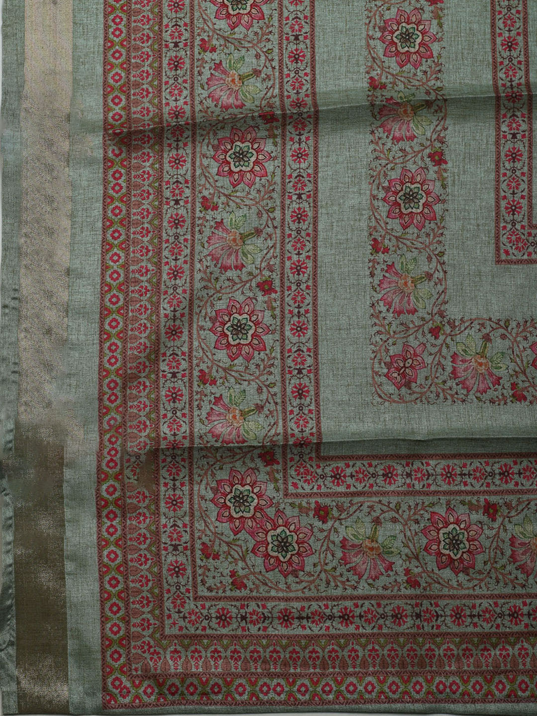 Embroidered Tussar Unstitched Suit With Dupatta
