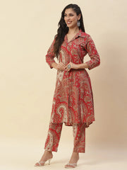 Printed Cotton Blend Kurta With Pant