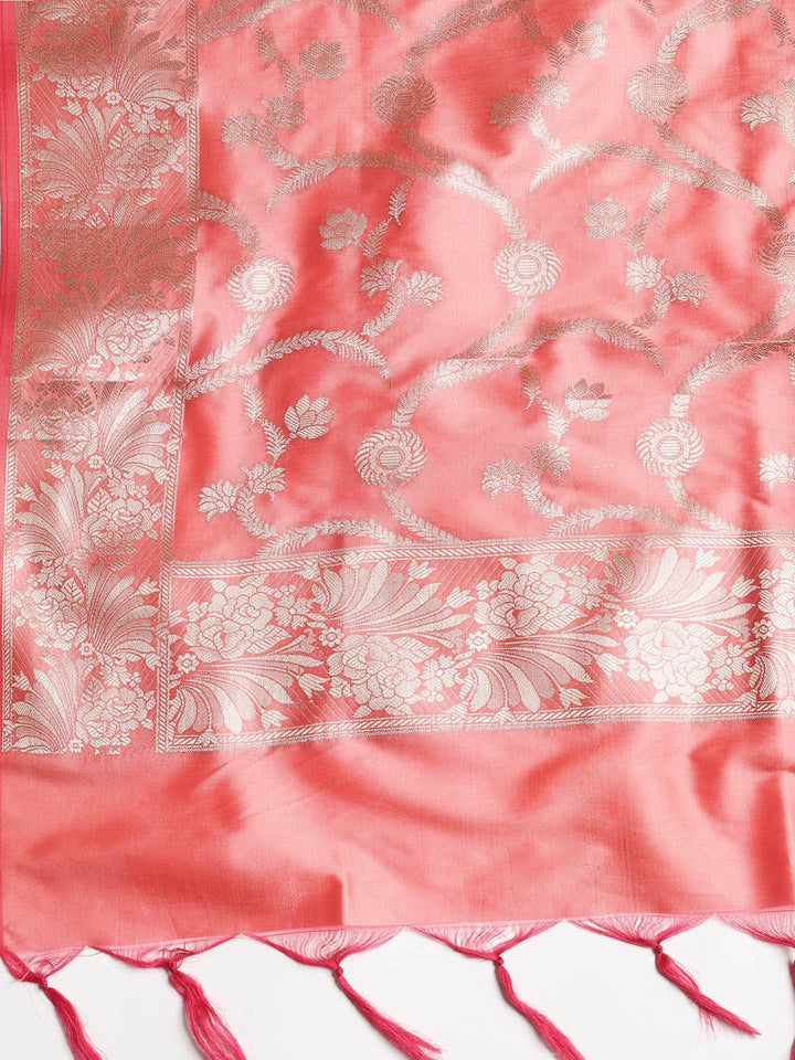 Woven Banarasi Chanderi Unstitched Suit With Dupatta