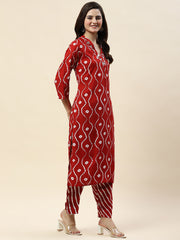 Printed Cotton Kurta With Pants