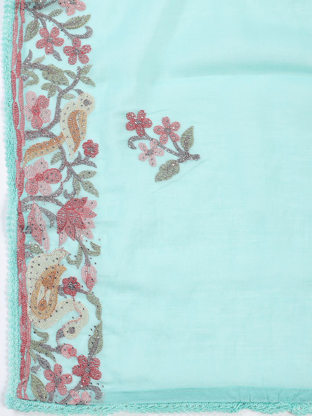 Embroidered Cotton Blend Unstitched Suit With Dupatta