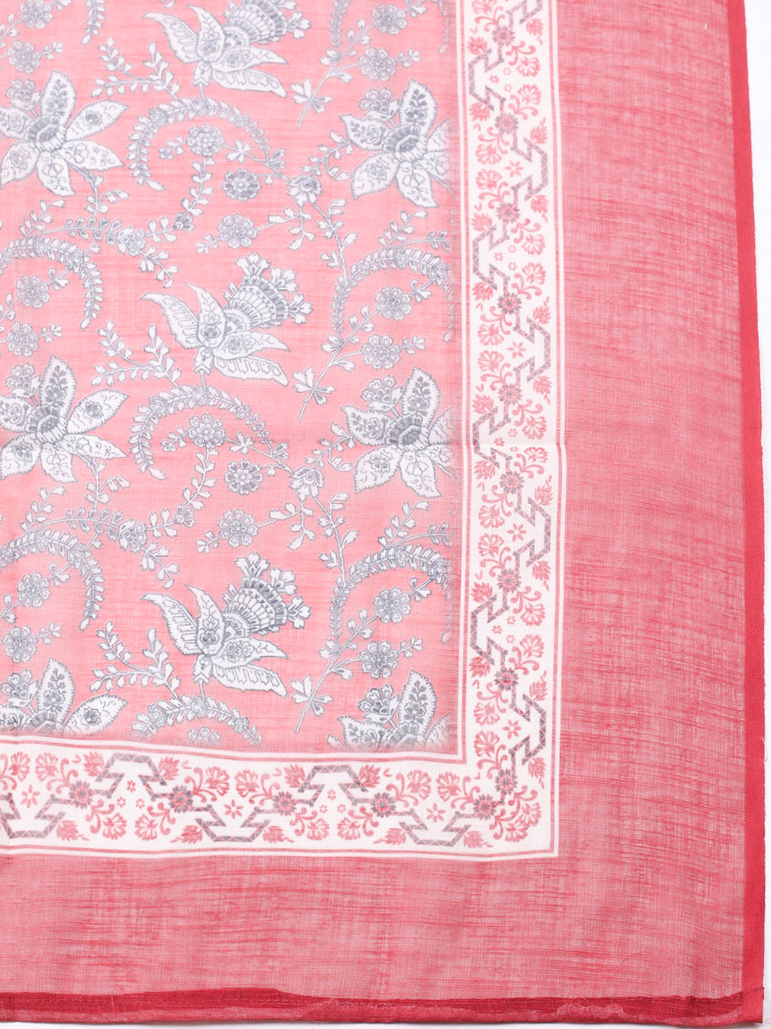 Embroidered Cotton Blend Unstitched Suit With Pant &amp; Dupatta