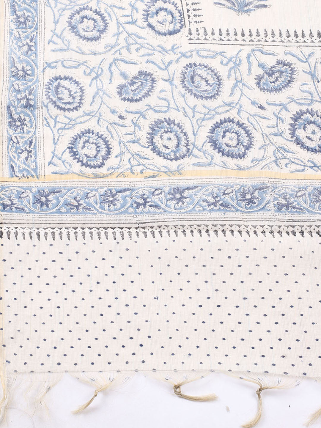 Printed Cotton Blend Unstitched Suit With Pant &amp; Dupatta