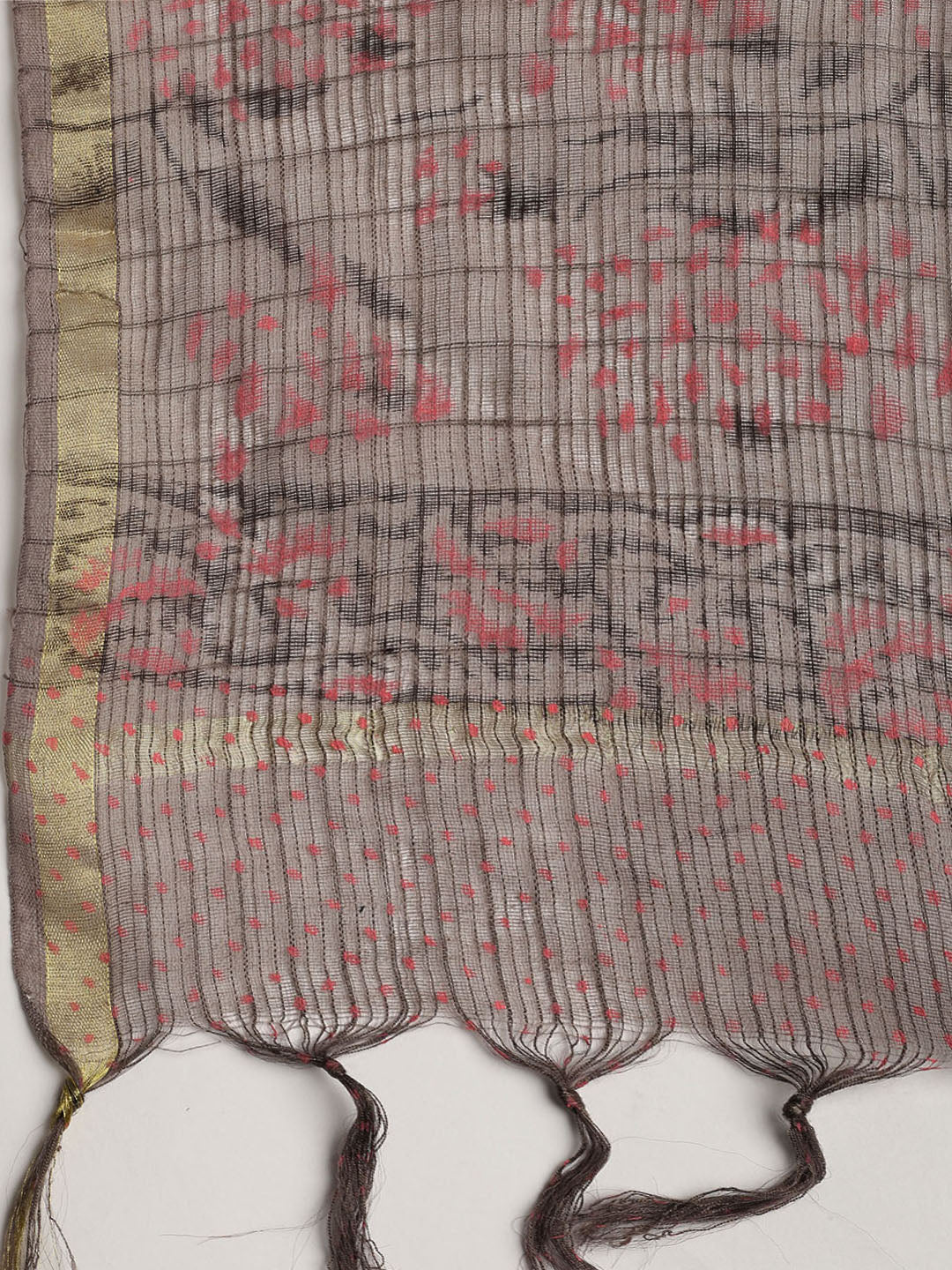 Printed Cotton Blend Unstitched Suit With Dupatta