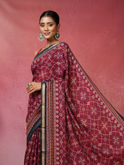 Digital Printed Art Silk Saree