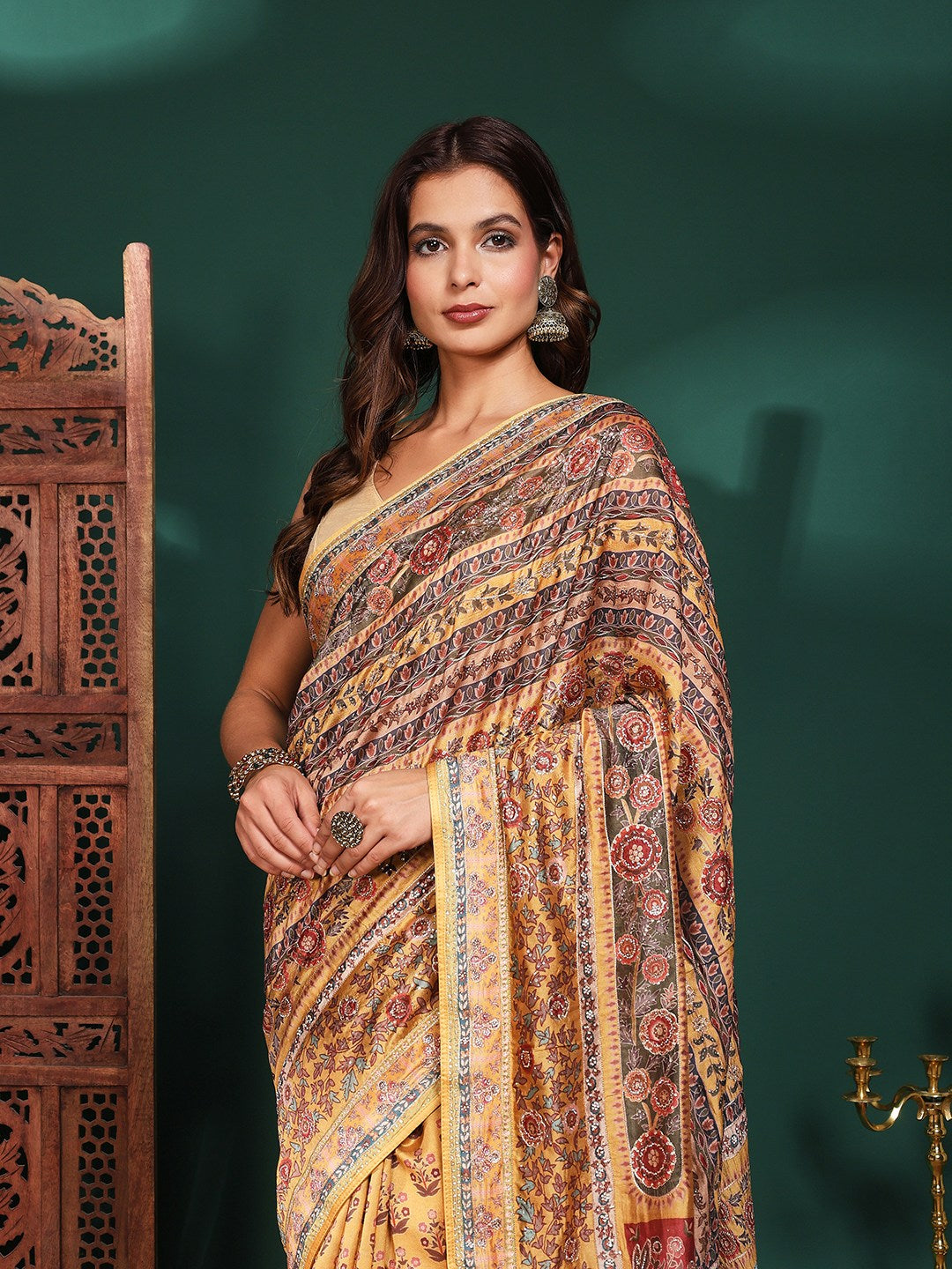 Printed Organza Saree