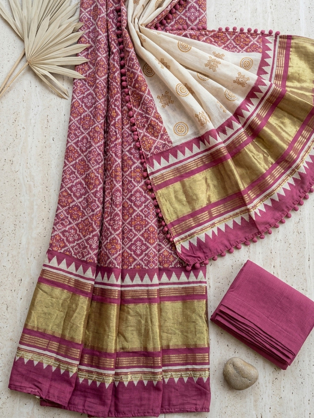 Embroidered Art Silk Unstitched Suit With Pant &amp; Dupatta