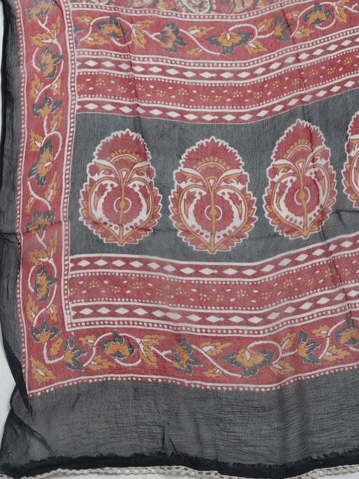 Embroidered Cotton Blend Unstitched Suit With Dupatta