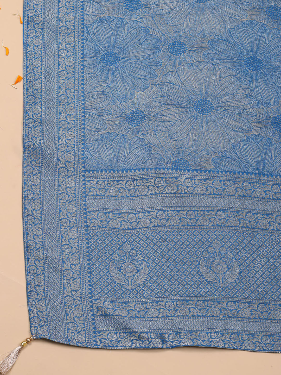 Kanjeevaram Chanderi Unstitched Suit With Dupatta
