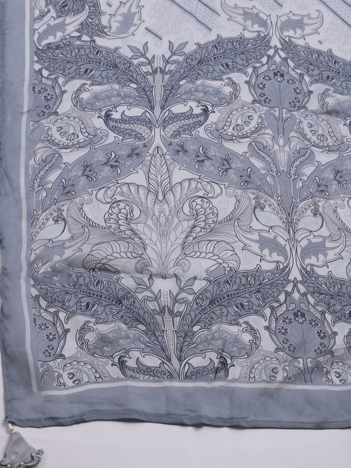 Printed Crepe Unstitched Suit With Dupatta
