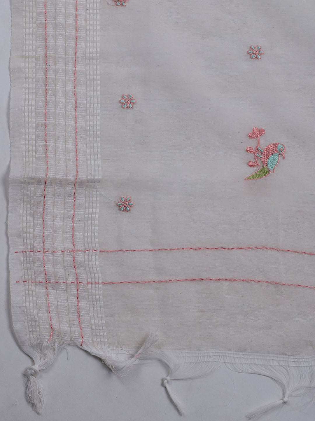 Neck Embroidered Cotton Blend Unstitched Suit With Dupatta