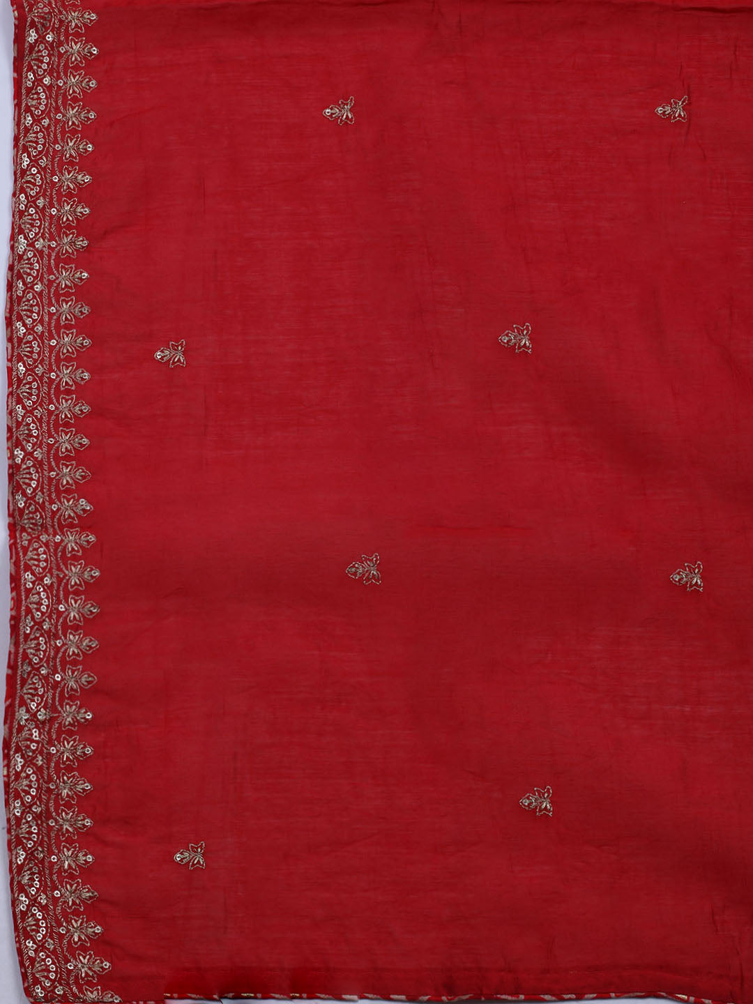Neck Embroidered Cotton Blend Unstitched Suit With Dupatta