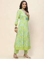 Printed Cotton Suit Set With Dupatta